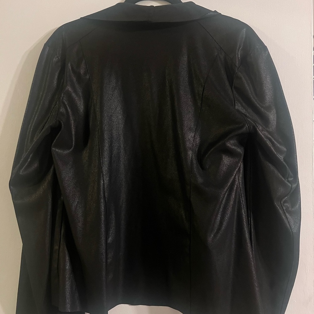 Black asymmetrical collar jacket